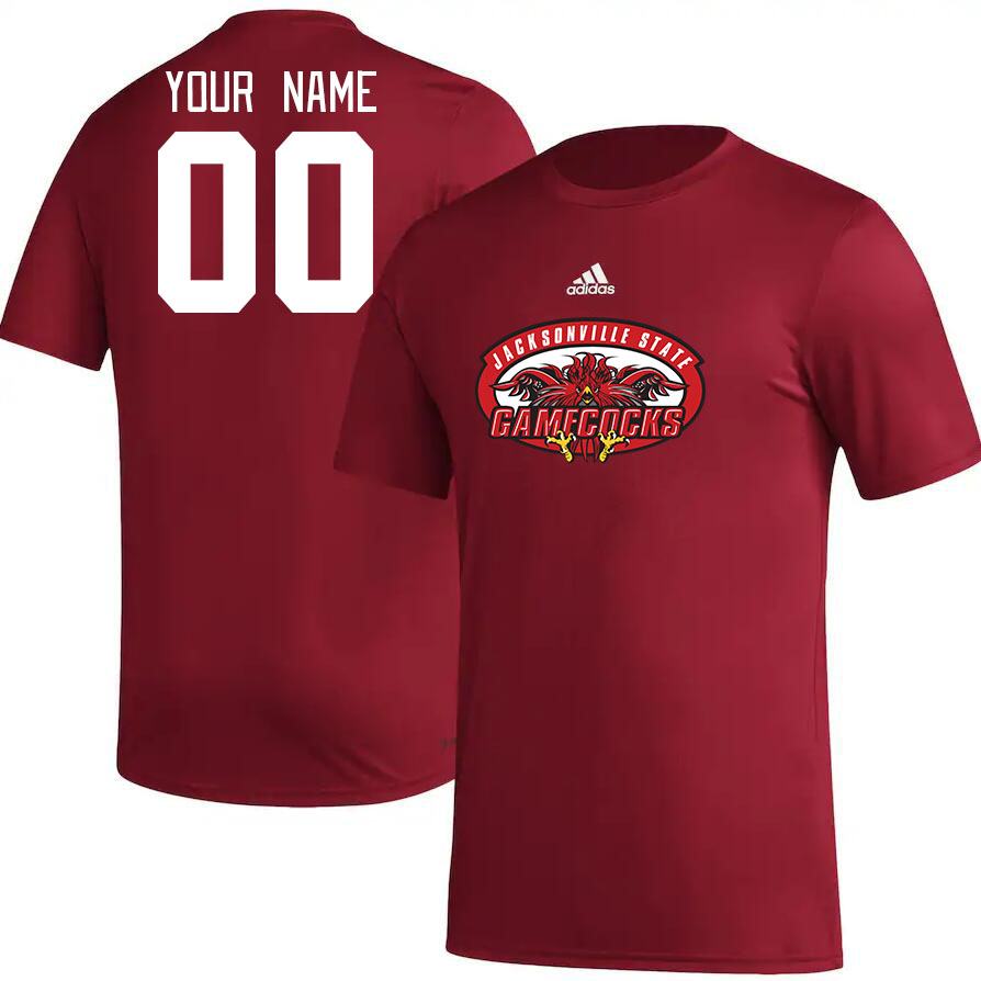 Custom Jacksonville State Gamecocks Name And Number Tshirts-Red